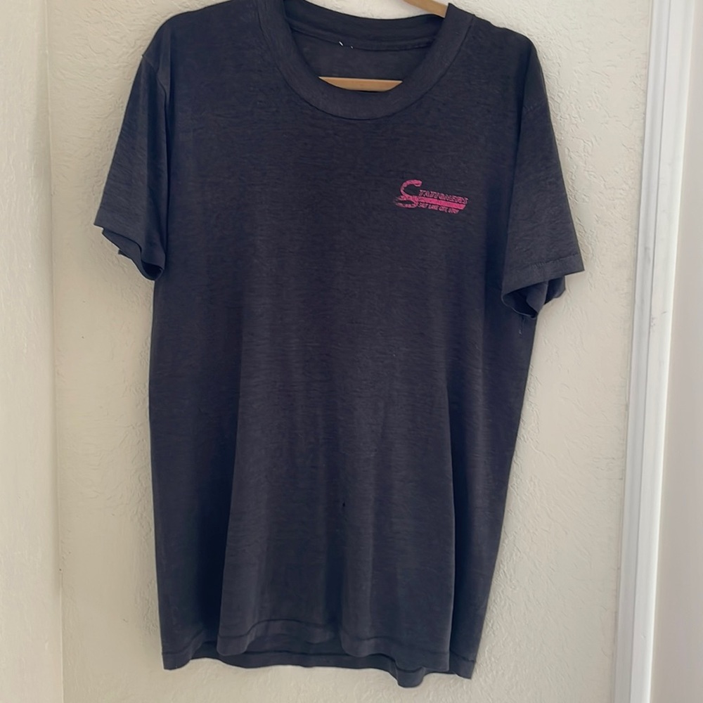 Super vintage soft worn black shirt // size Large // Stationers - Utah